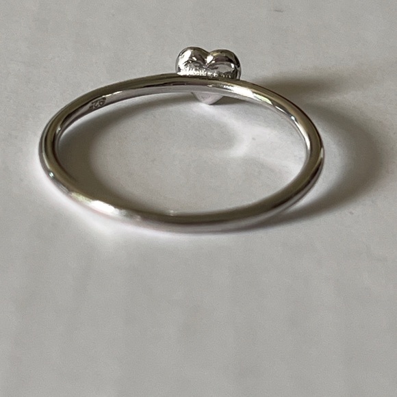 Silver 925 Heart Ring Band minimalist Dainty stackable - Picture 5 of 7